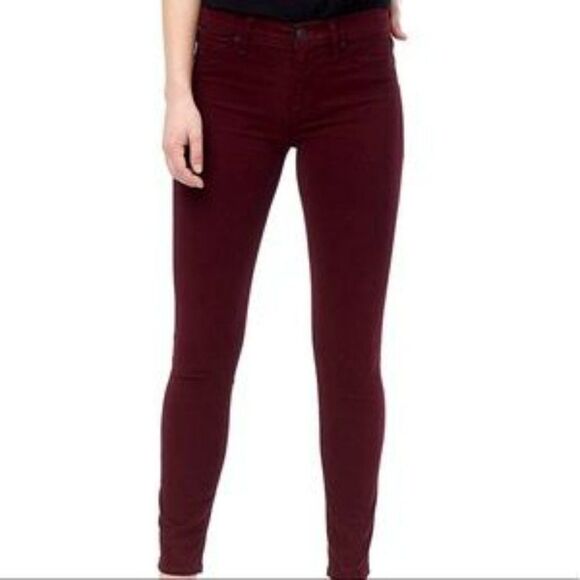 Hudson Skinny Maroon Jeans Size 26 - Picture 1 of 9